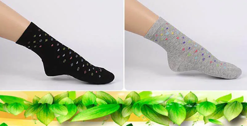 6 пар Для женщин антибактериальные уход за ногами носки для девочек женские длинные шланг носки Цветочный принт хлопок Мужские носки