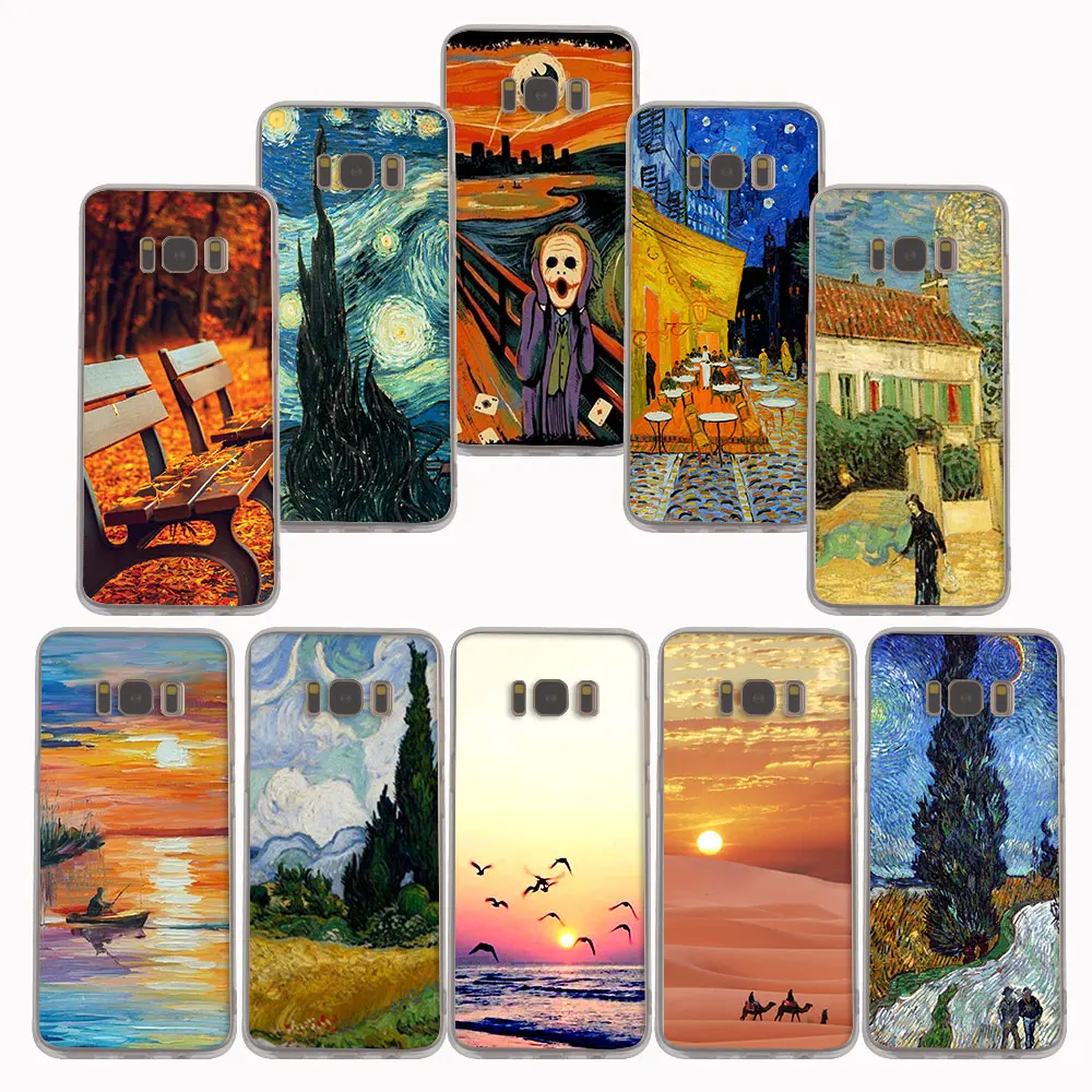 

YIMAOC 284z Van Gogh Colourful Starry Soft TPU Case for Samsung Galaxy J5 J7 A5 2017 J3 2016 A8 2018 Note 8 S7 edge S8 S9 Plus