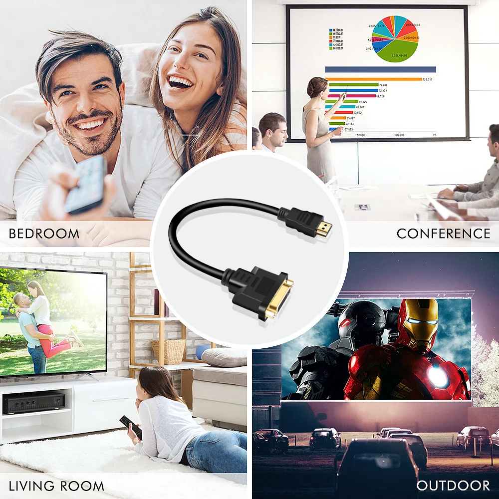 Адаптер Kebidu с HDMI на DVI мама папа конвертер 24 + 5 Поддержка 1080P для HDTV LCD PC плазменный