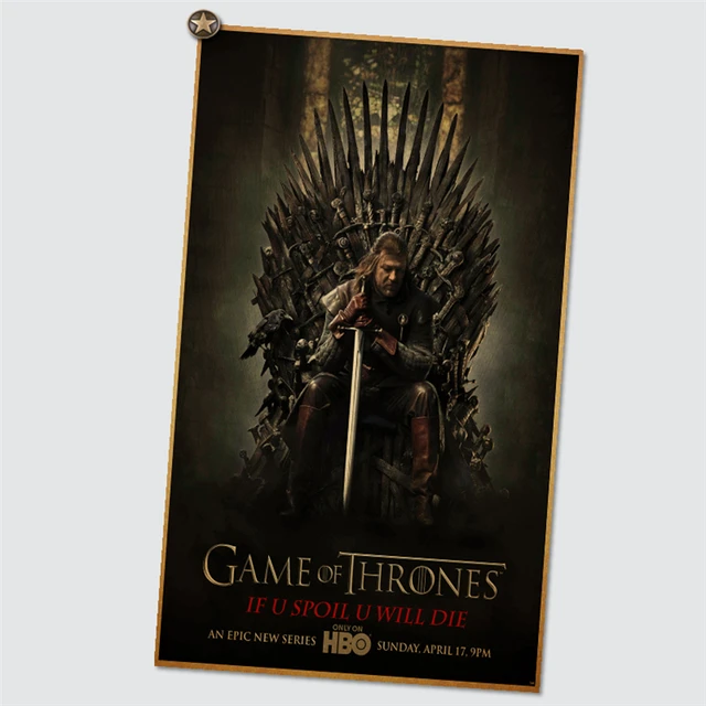 A Song Of Ice And Fire Game Of Thrones Poster Waterproof Kraft Paper Vintage Paint Wall Sticker Art Crafts Sticker Bedroom Decor
