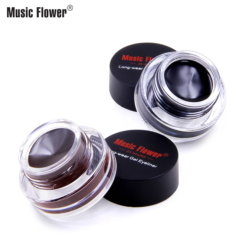 Music Flower черный + коричневый 24 часа в сутки с длинным рукавом Одежда гель подводка
