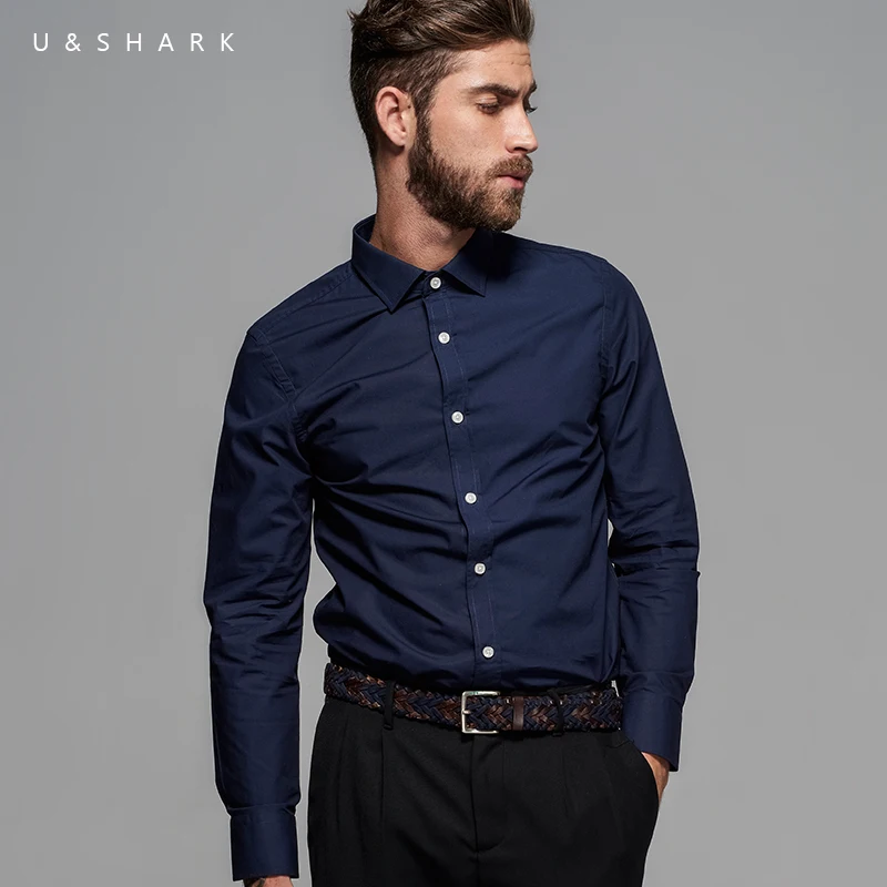 Luxury Silk like Satin Long Sleeve Men Dress Shirt Black
