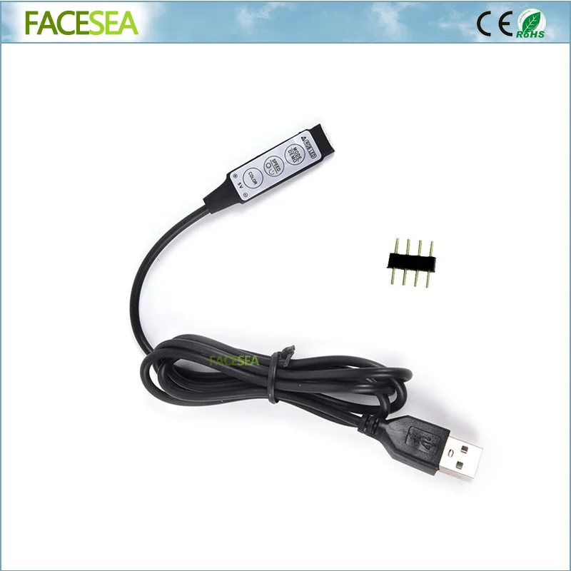 1 м DC 5 в USB LED RGB контроллер мини 3Key 4Pin пульт дистанционного управления диммер с