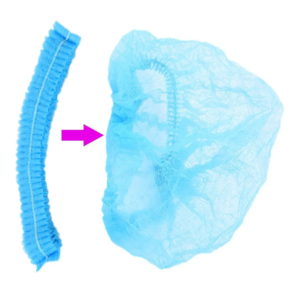 Новые 10 шт одноразового использования, для микроблейдинга синие медицинские волосы шапка с сеткой стрейч пылезащитный колпачок для товары для снятия тату