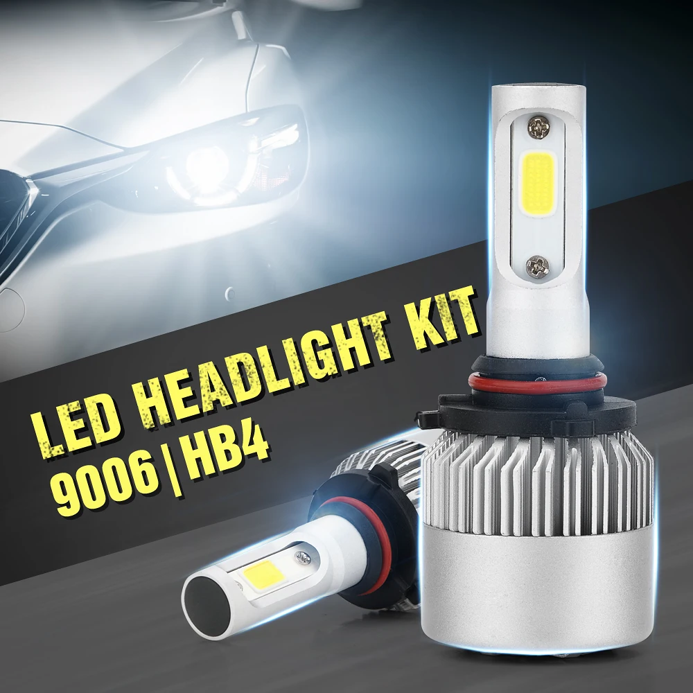 

LED Headlights 6500K Cool White Light Durable 2pcs 360° Light Bulbs 9006 S2