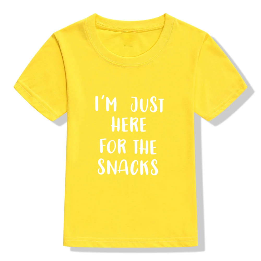 Милая футболка с надписью «I'm Just Here for The Snakes» Для малышей летние детские футболки, Забавная детская футболка для мальчиков и девочек Забавная детская футболка - Цвет: 47V8-KSTYE-