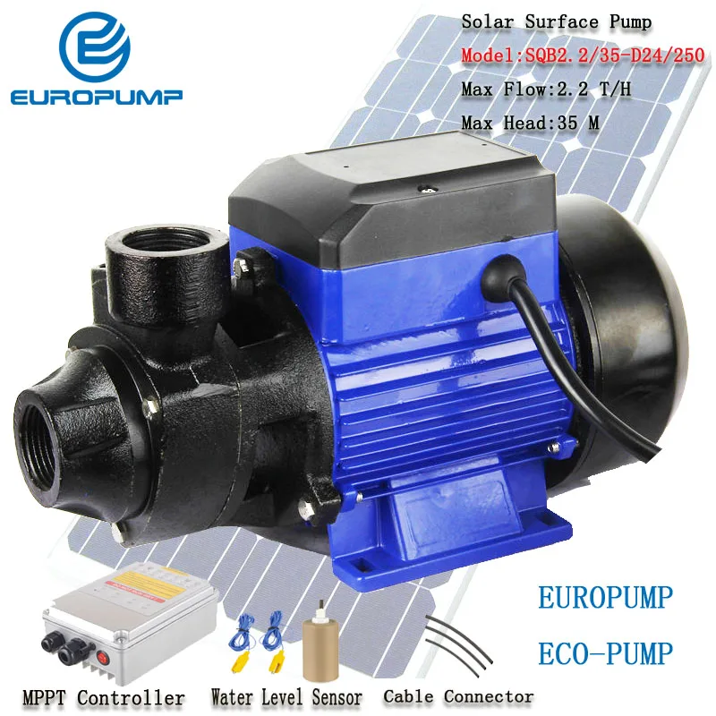 EUROPUMP Солнечный водяной насос 250 Вт Солнечный саморезный насос 35 м мощность высокого давления Модель(SQB2.2/35-D24/250