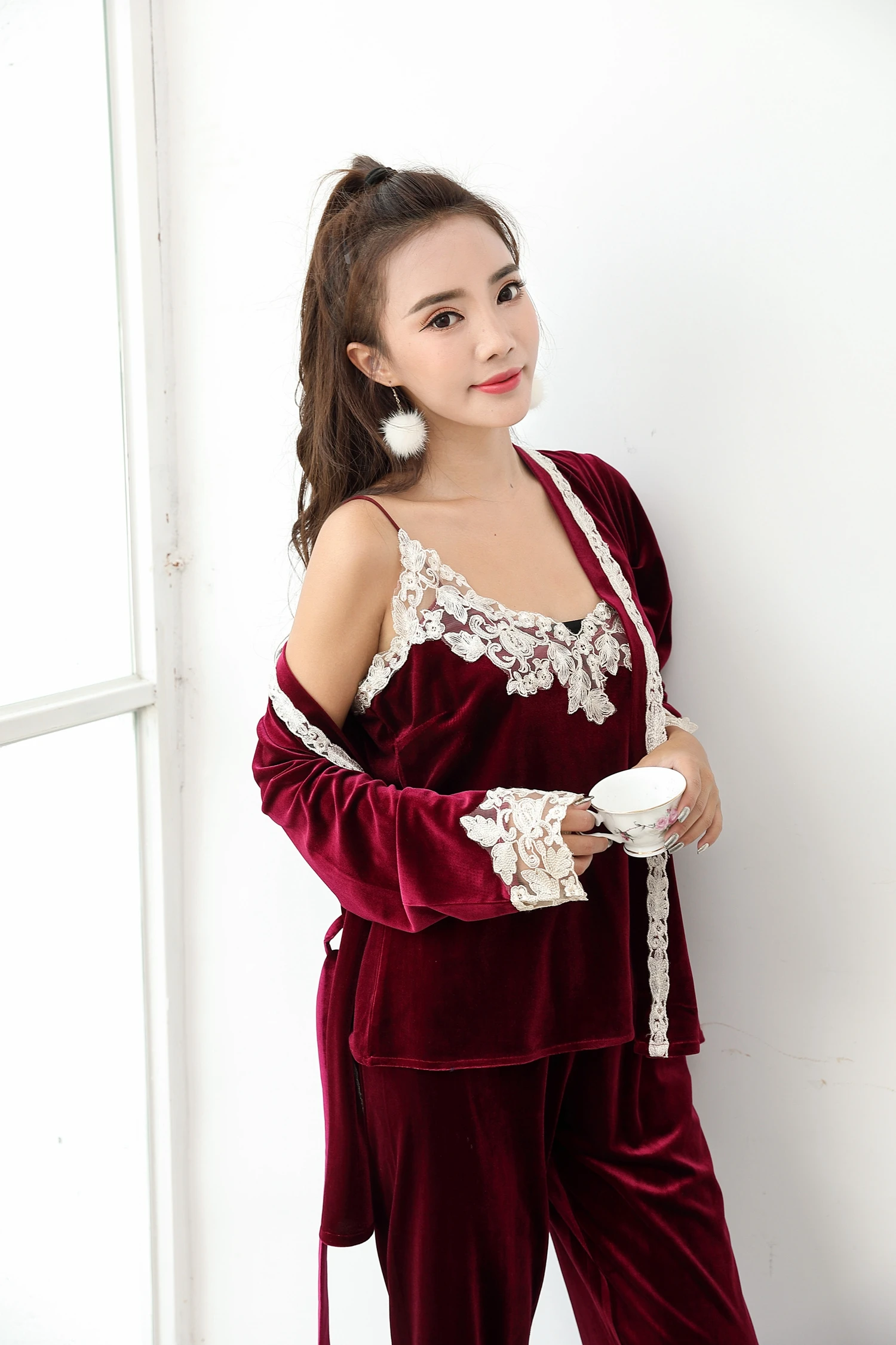 Buy New Women Luxury Pajama Sets 2017 Brand Fashion 3