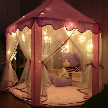 

Lovely Girls Pink Princess Castle Cute Playhouse Children Kids Play Tent Outdoor Toys Tent For Children Kids