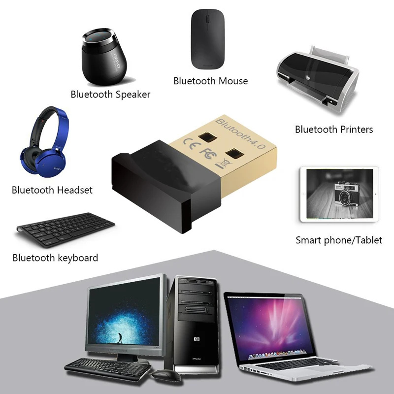 Адаптер Binful Bluetooth 4 0 USB 2 Беспроводной адаптер EDR с 3 Мбит/с для ноутбука планшета
