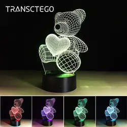 3D ночник сенсорный светодио дный светодиодный настольный светильник 7 цветов меняющий оптическую иллюзию ночник для детей подарок