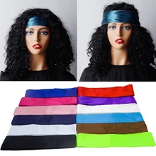 Пустой запас 22 цвета сатиновый шарф девственные волосы для наращивания оберточная повязка на голову женские человеческие волосы лоб головной платок
