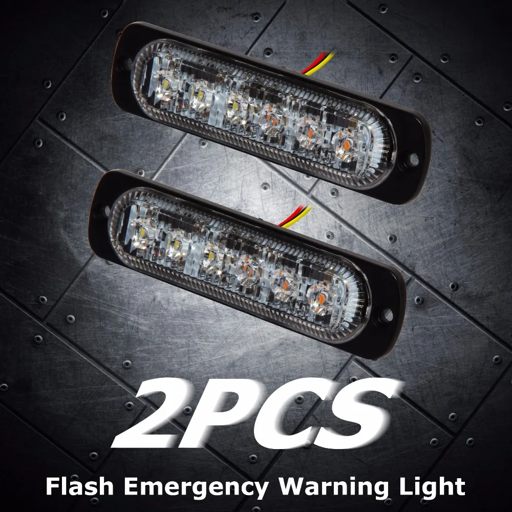 Super Bright Amber and White 4 LED Car Truck Van Side Strobe Light