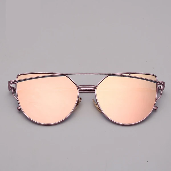 LeonLion, зеркальные солнцезащитные очки Cateye, женские винтажные металлические светоотражающие очки, фирменный дизайн, Lunette De Soleil Femme - Цвет линз: pink pink2