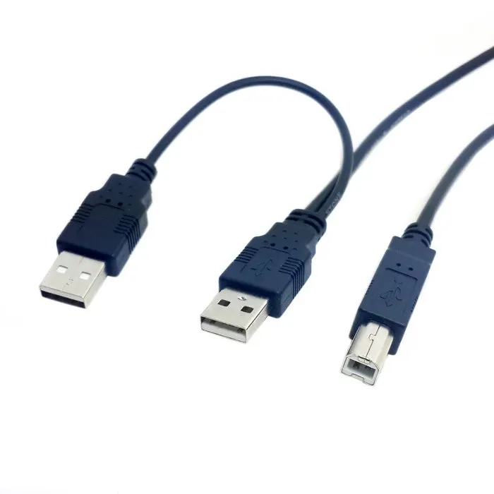 Двойной USB 2,0 Male to standard B Male Y кабель 80 см для принтера и сканера и внешнего жесткого диска