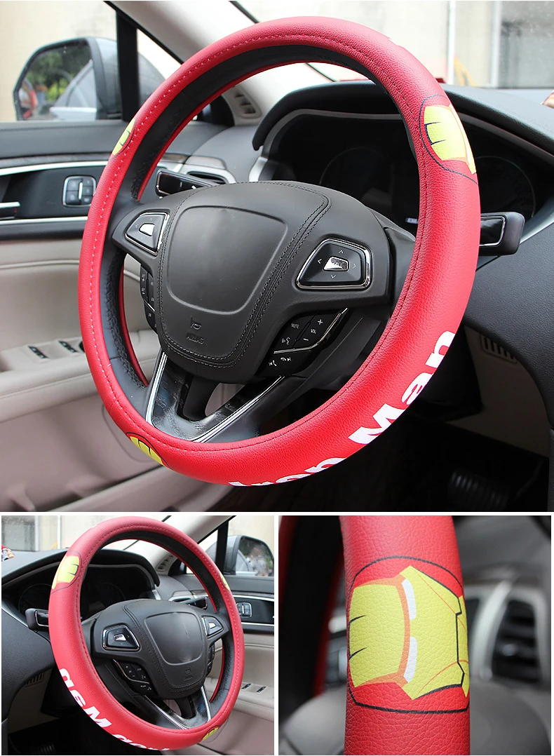Legal dos Desenhos Capas de Volante do Carro Acessórios do Carro Animados Case Confortável Anti-deslizamento Auto Volante Capa 5 Legal dos desenhos animados capas de volante
