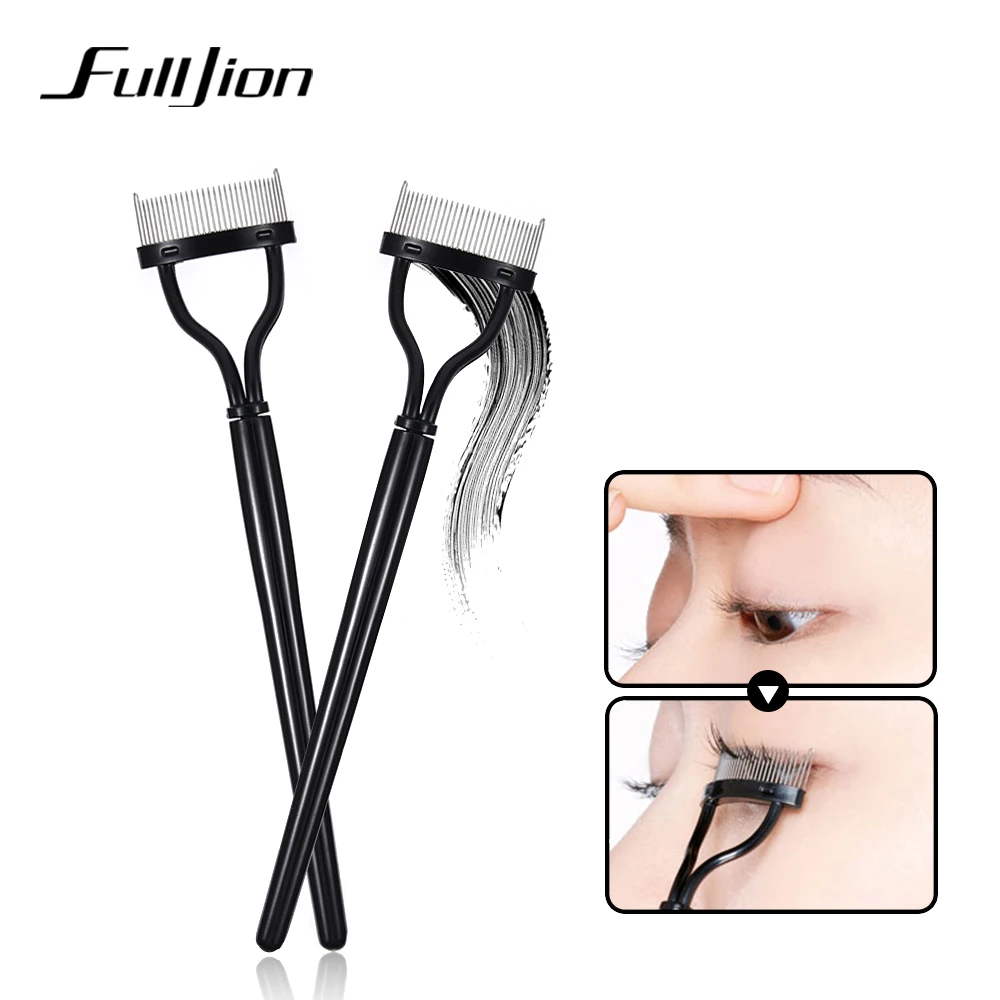 

Fulljion 1Pcs Women Eyelash Comb Curler Eyebrow Brush Mascara Guide Applicator Metal Eye Lash Curling Comb Essential Makeup Tool