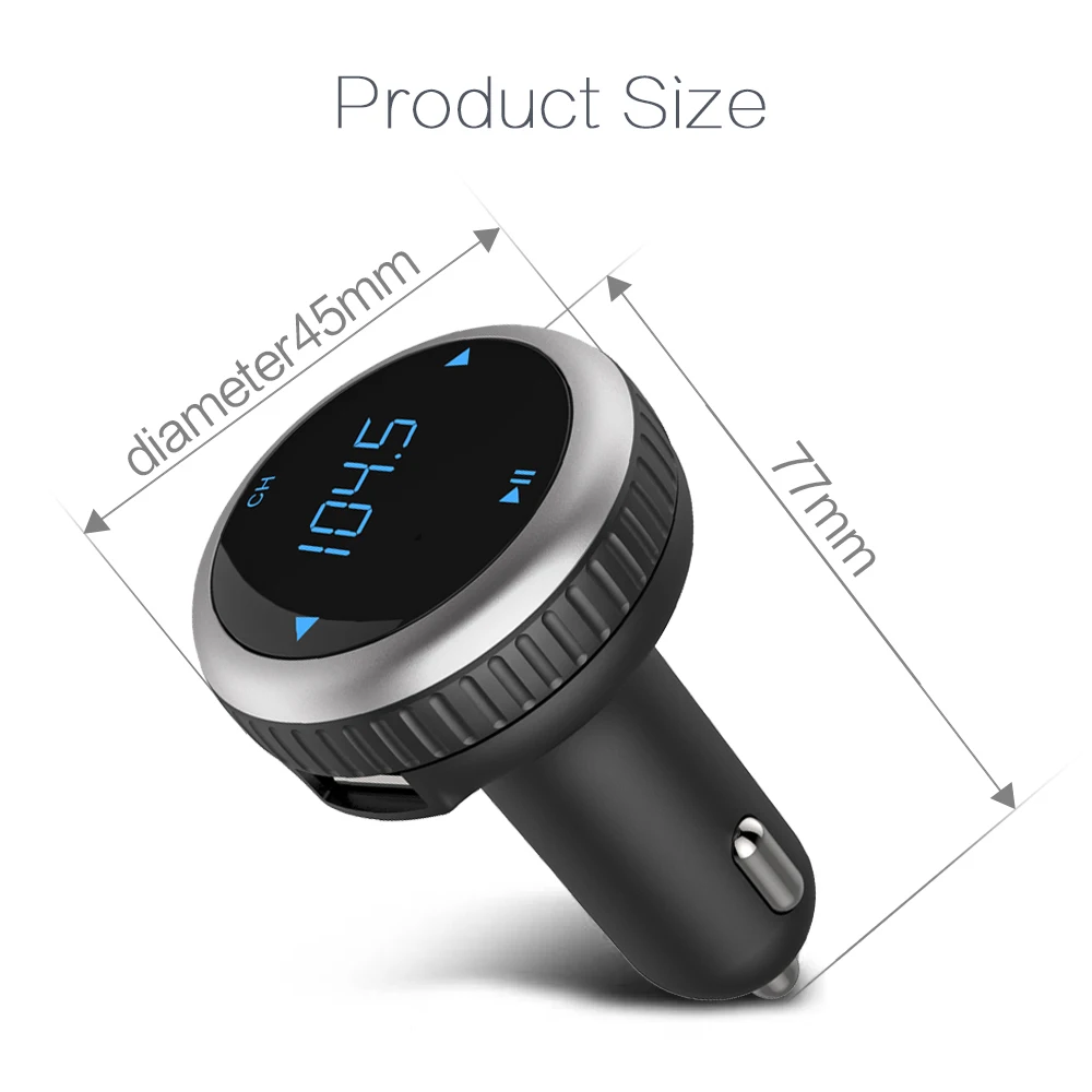 CDEN Car FM Transmitter Bluetooth Handsfree Car MP3 Player USB Wireless Charger FM Modulater Carkit Support TF Card