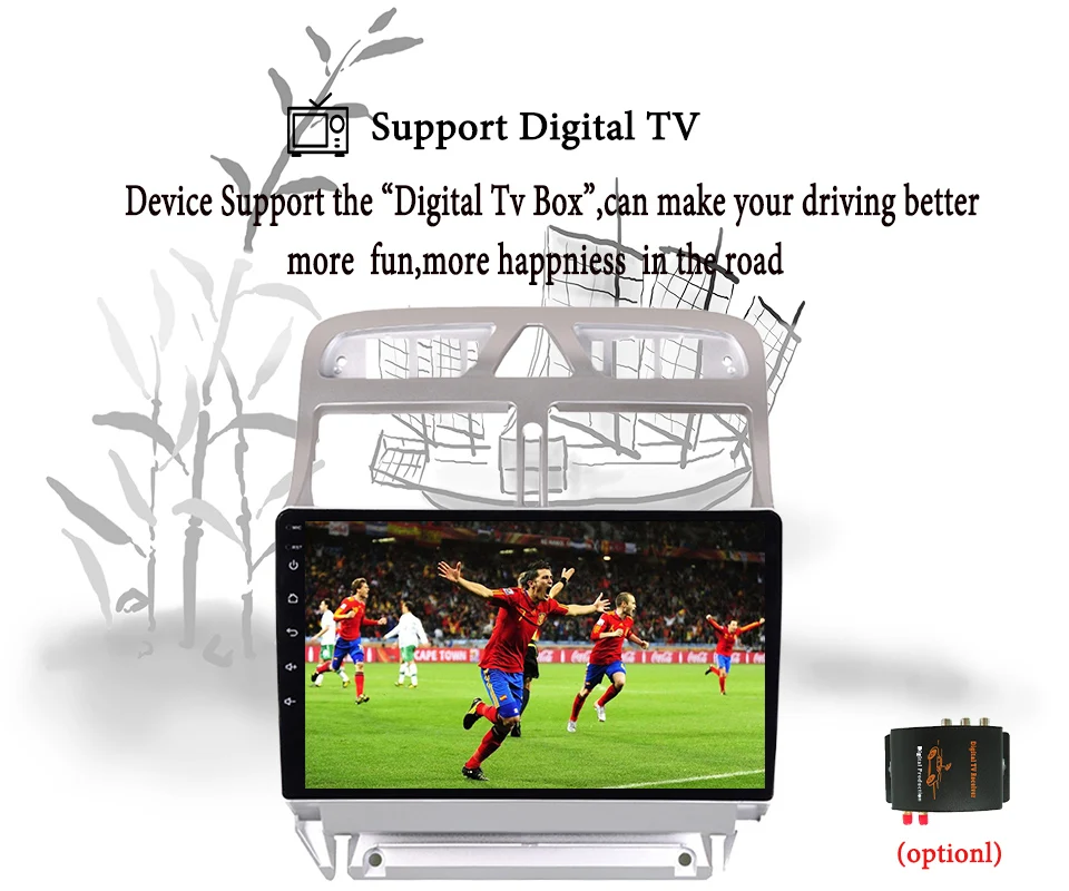 Best android 9.0 2 din car radio multimedia player For Peugeot 307 2002-2013 dvd gps navigation navi stereo DSP 2.5D RDS 9" 16