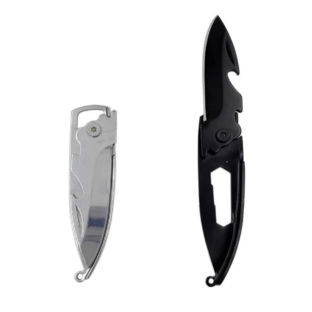 

EDC Multipurpose knife Stainless Steel Folding Blade Knife Mini keychain Multifunctional Hunting Hiking Multi Knife Pocket Knife