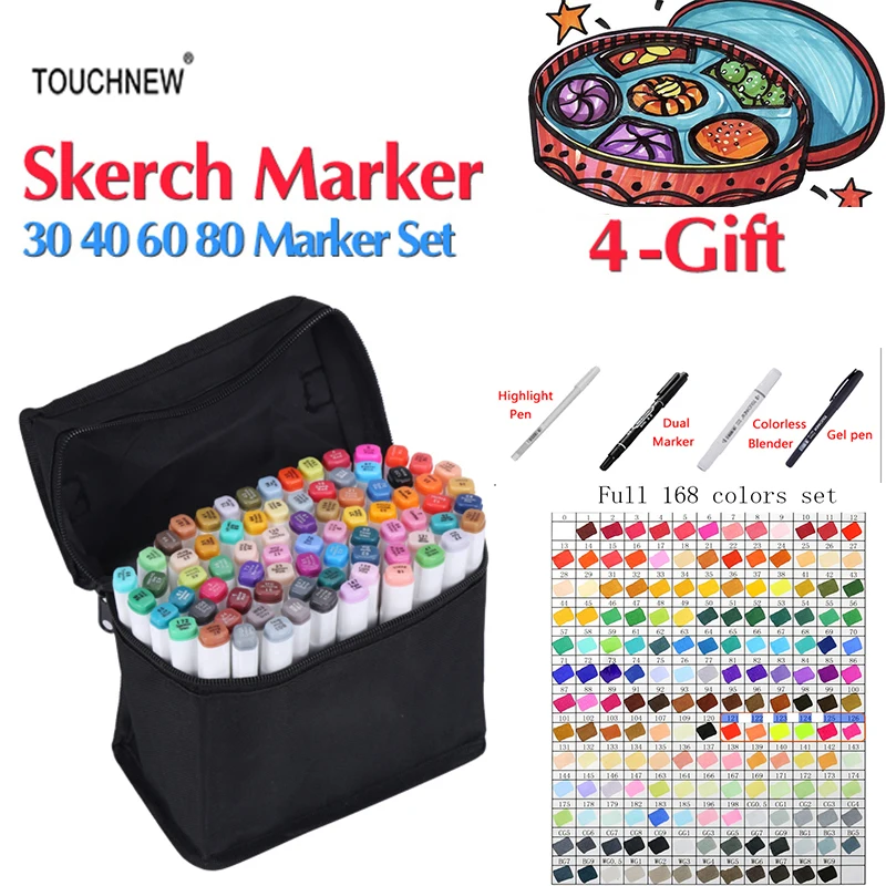 Marcadores da Arte touchnovidade 168 cores de alta Art Marker Applicable Crowd : Students, Artists, Designers, Art Lovers