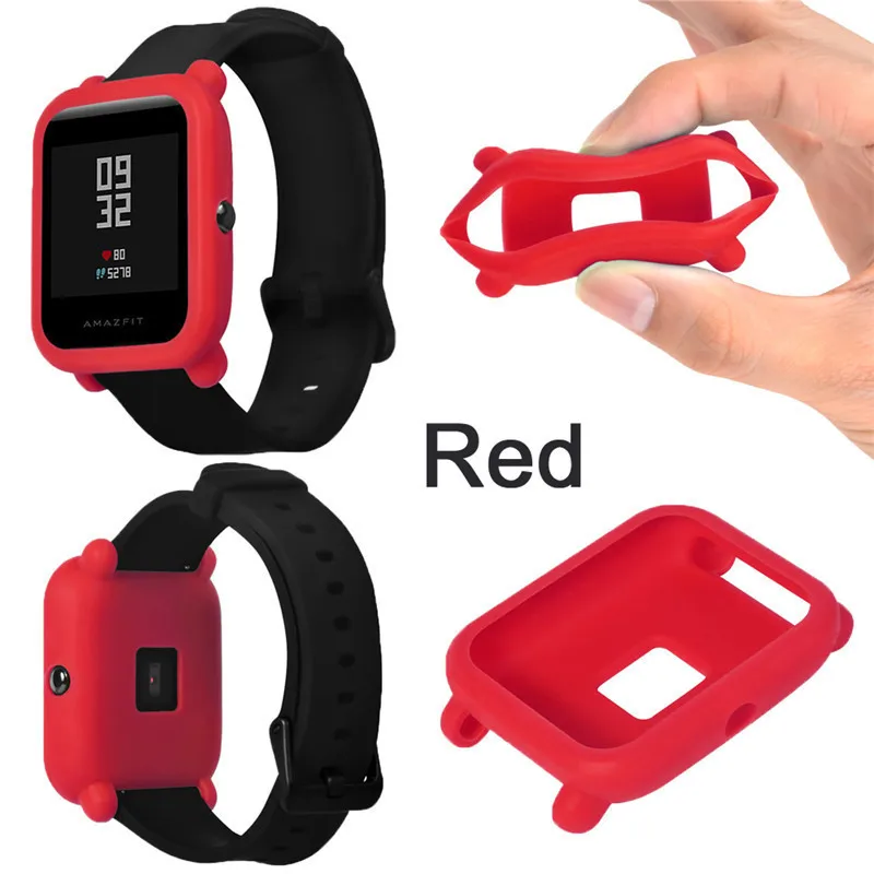 Для Xiaomi Huami Amazfit Bip Lightwei ремешок rhythm Lite young умные часы my braceket fit+ силиконовые полосы+ мягкий чехол+ 5 экранная пленка