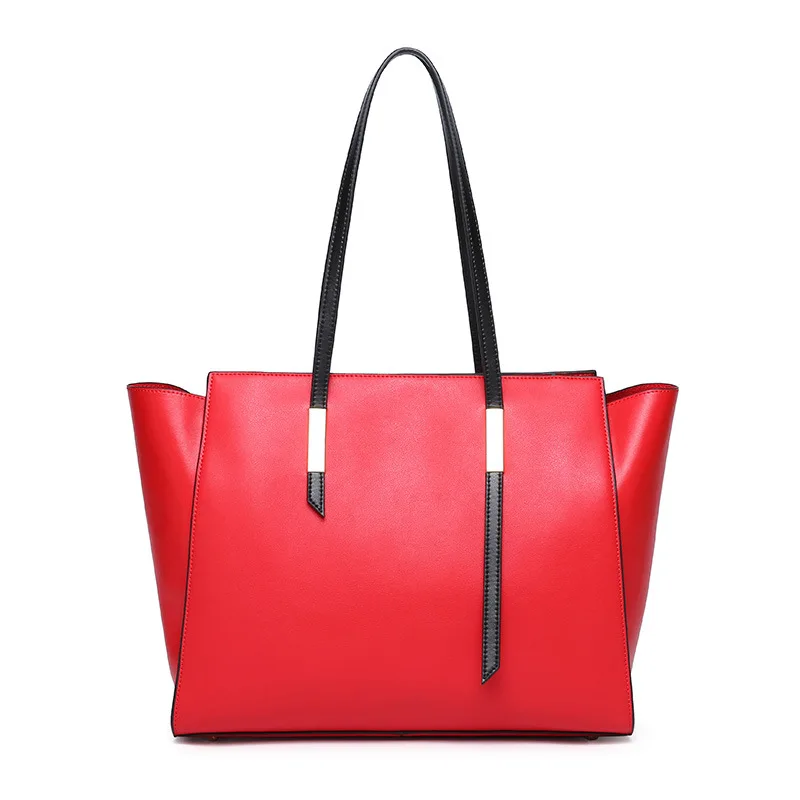 Роскошная дизайнерская женская сумка новые модные женские сумки-тоут женские большие сумки-тоут роскошные сумки из натуральной коровьей кожи - Цвет: red