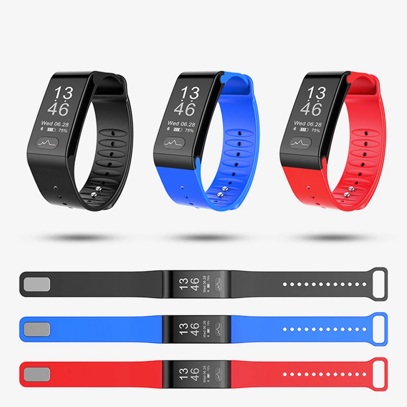 

[3 Color] T6 for Parents Old Men Women Smartwatch ECG Waterproof Blood Pressure Heart Rate Monitor Fitness Smart Watch