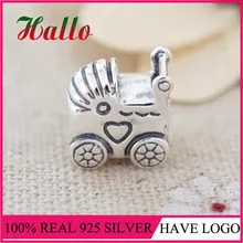 Подходят Аутентичные амулет, серебряный браслет 925 детский кулон в форме коляски бусины для женщин ювелирные изделия стерлингового серебра Berloque