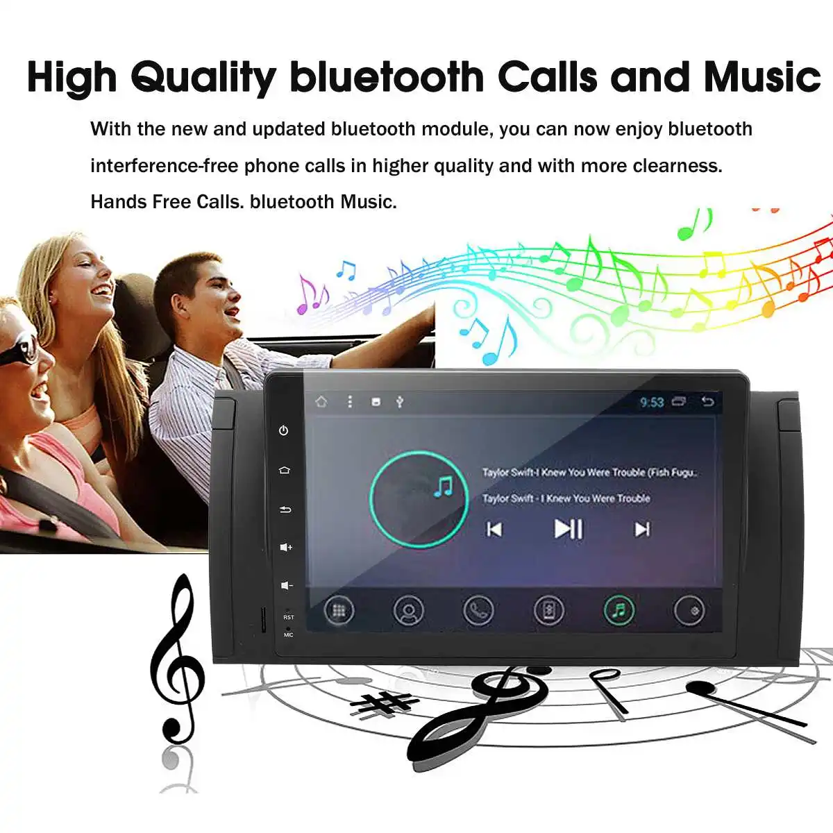 Excellent Car Multimedia Player Autoradio 1din Stereo 9" Touch Screen Video MP5 Player Rear View Carmera for BMW E39 X5 E53 3