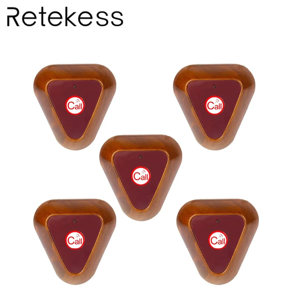 

5pcs Call Button Transmitter Wireless Calling System For Restaurant Hotel RF Wireless Repeater Calling Bell Pager 433MHz F4404Y