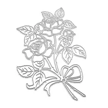 Carbon Steel Plant Flower Rose Pattern Cutting Die Embossing Stencil Mold For DIY Paper Art Handcraft Scrapbook Card Decoration diy santa pattern carbon steel cutting die