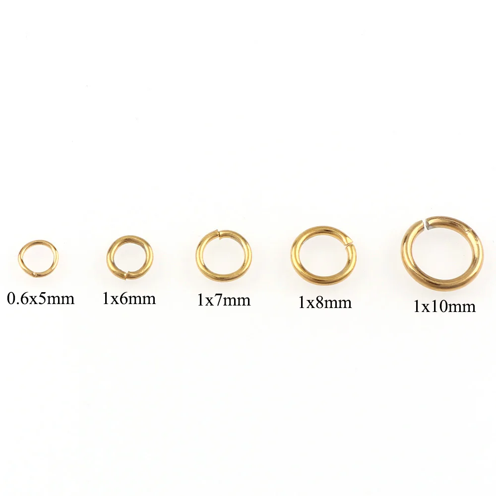 

100pc Fashion Gold Stainless Steel 4/ 5/6/7/8/10mm Tone Metal Open Jump Rings Necklace Close Tool Ring DIY Jewelry Making