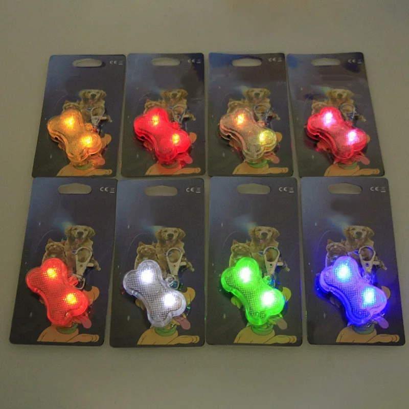 

Dog Cat Fashion Bone Light Collar Pendant LED Battery Operated Collar Pendant Safety Glowing Collar Decoration Pet Dog Supply