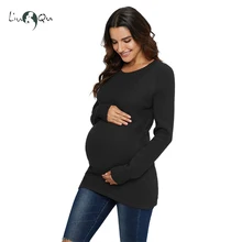 Топ для беременных, Женский реглан, Хлопковый вязаный пуловер с длинными рукавами, свитер с круглым вырезом, Рубашки, Топы для беременных, зимняя одежда