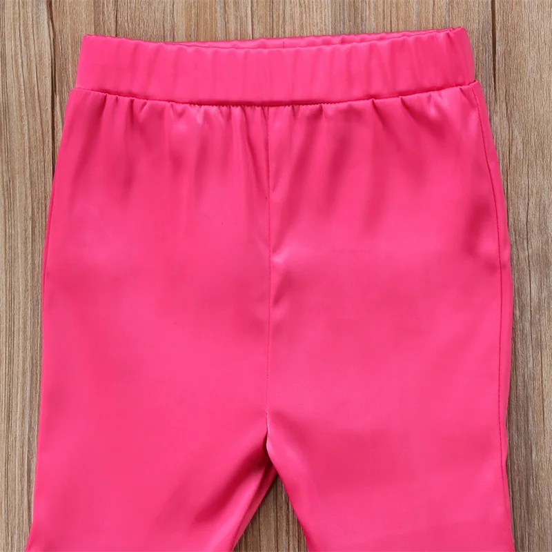Новые модные леггинсы для маленьких девочек эластичные расклешенные брюки-клеш 2-7Y