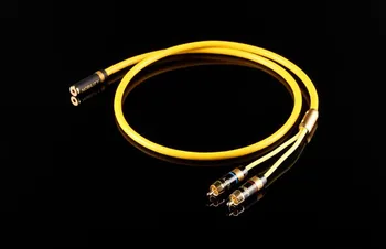 

Silver plated 1 turn 2RCA audio cable 3.5mm female turn one turn two double lotus line