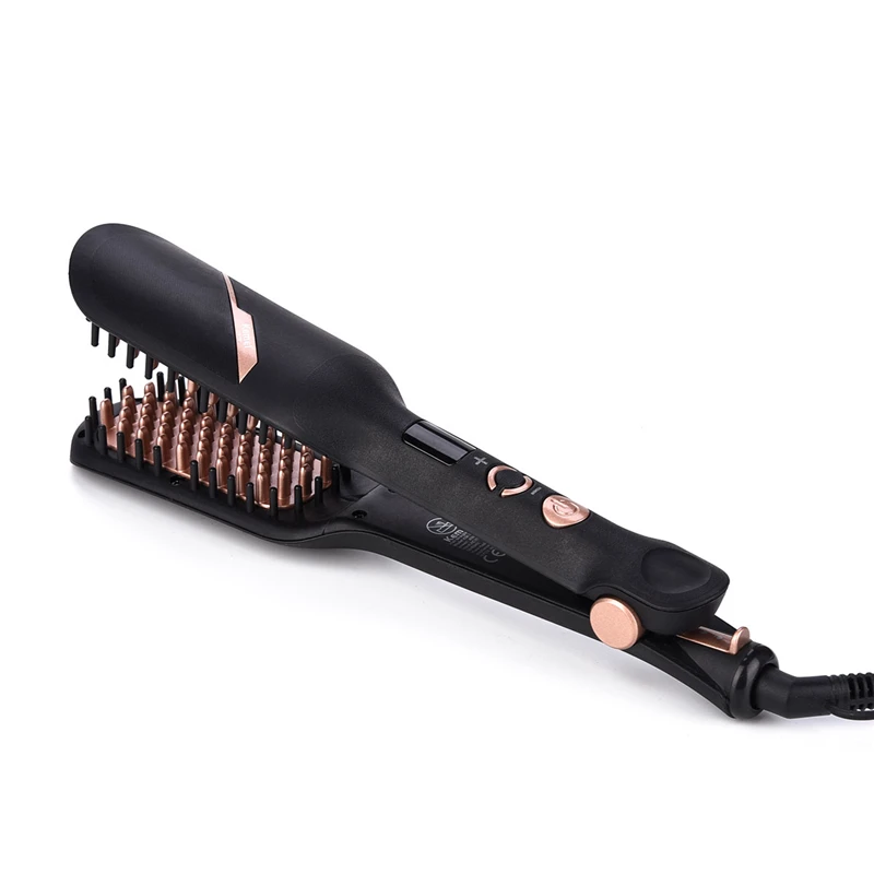 Kemei Профессиональный Выпрямитель для волос Расческа Flat Iron Керамика утюг волос гребень электрическая щетка для выпрямления волос