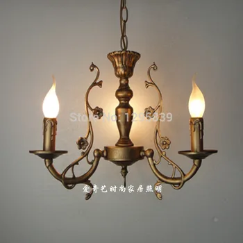 

European pastoral Multiple Chandelier candle Lights Mediterranean restaurant lighting lamps bedroom living room lamps zp