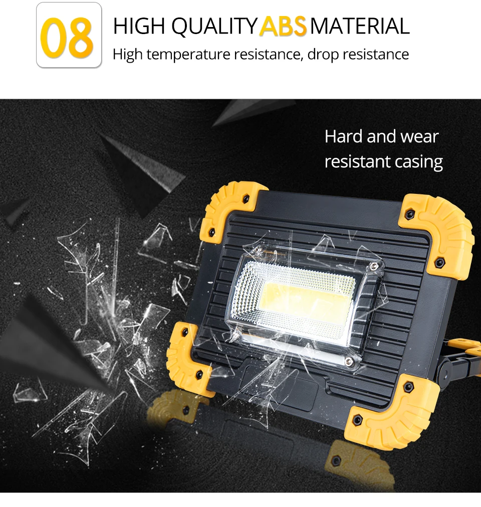 Rechargeable 20W COB LED Flashlight Work Light Lantern Flood Light USB Power Out Torch For Camping Tent Hand Lamp Car Repair (11)