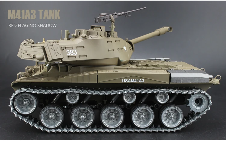 Henglong модель 1/16 Масштаб 2,4 ГГц RC боевой танк США M41A3 конечная металлическая Версия дым звук металлические шестерни и треки