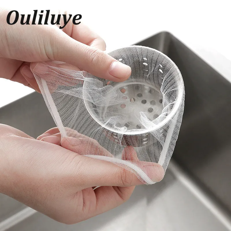 

30/100pcs Sink Drain Hole Mesh Trash Bag Disposable Kitchen Sink Strainer Filter Bags Hair Stopper Catcher Kitchen Accessories