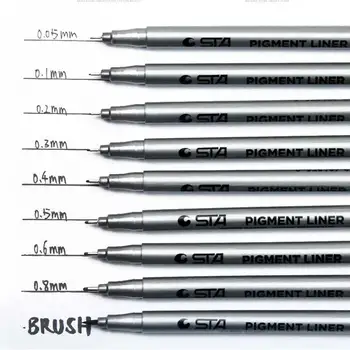 Waterproof Fade Proof Micron Pen Tip Fine Liner Black Sketch Water Marker Pen for Manga markers Drawing Art Supplies 1