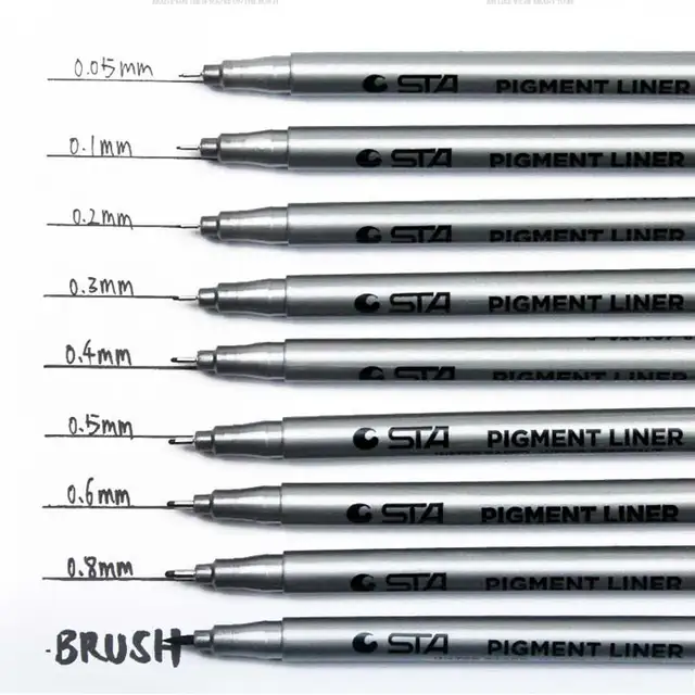 Waterproof Fade Proof Micron Pen Tip Fine Liner Black Sketch Water Marker Pen for Manga markers Drawing Art Supplies 1