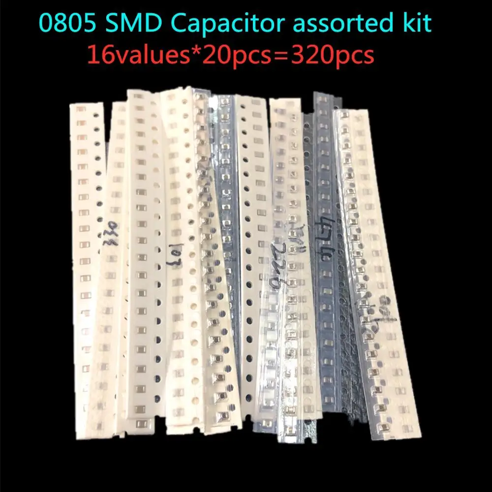 

0805 SMD Capacitor assorted kit ,16values*20pcs=320pcs 10PF-22UF Samples kit