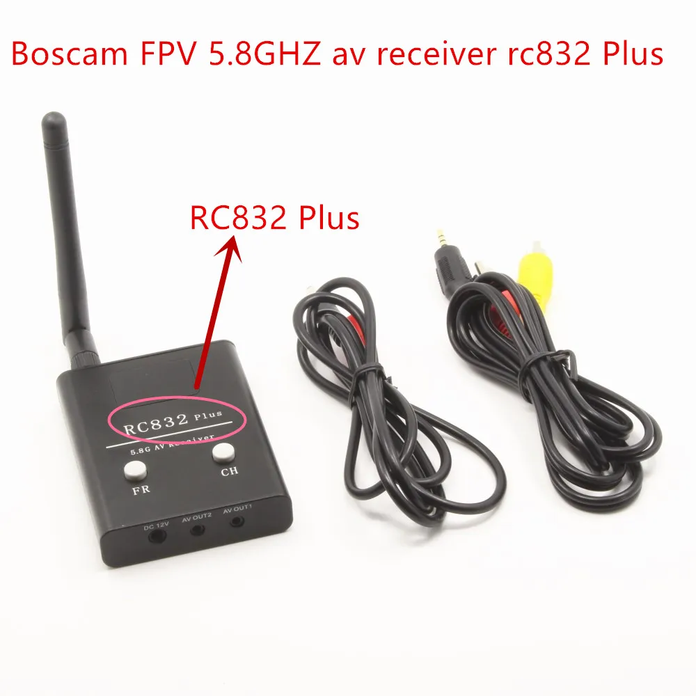  2016 New Boscam FPV 5.8G 5.8GHz 32 Channels RC832 Plus wireless rc Receiver With A/V and Power Cables For dji gopro fpv  monitor 