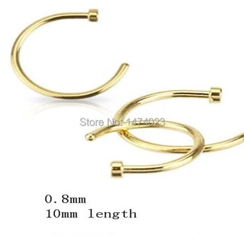

Gold Color plated Nose Hoop Ring Earring Body Piercing fake septum