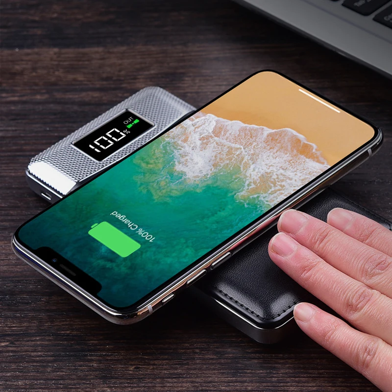 

10000mAh Universal Portable External Battery Power Bank For iPhone X XR 8 Plus Phone Wireless Charger For Samsung S9 S8 S7 S6