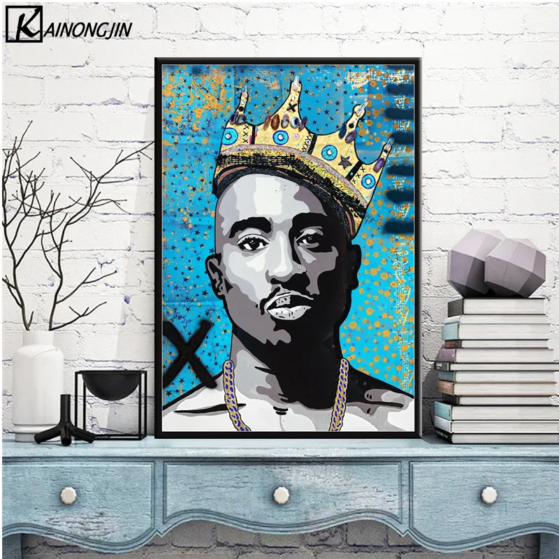 001 Плакат Тупак Шакур, известный B.I.G. Biggie 2pac плакаты и принты холст картина стены искусства картина для гостиной домашний декор - Цвет: 001