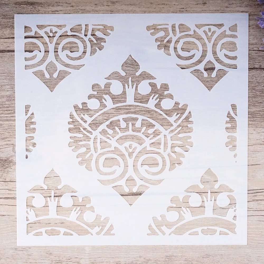 Buy 15 cm DIY Craft Layering Damask Stencils For Walls